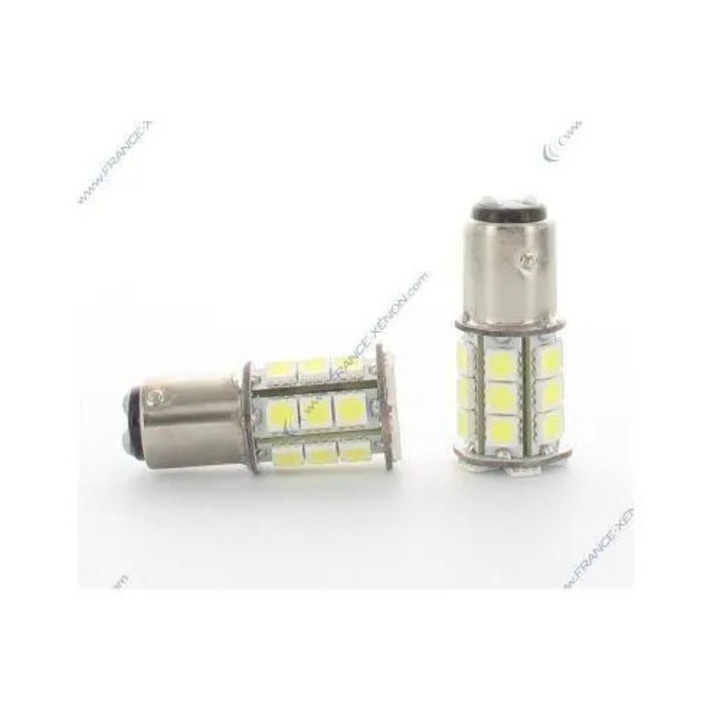 2 db LED izzó készlet 21 SMD, fehér, BAY15D, 1157, 21x5W
