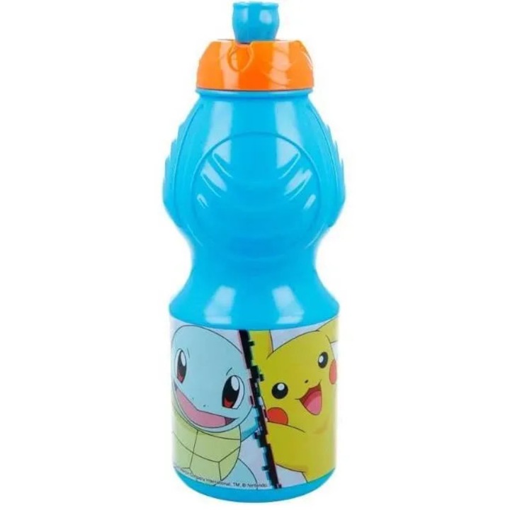 Kulacs 400ml, kék narancssárga, műanyag, szivárgásmentes, gyerekeknek