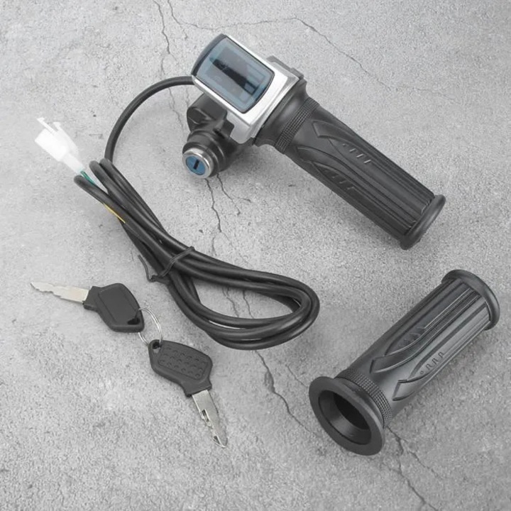 Maneta acceleratie 36V cu indicator LED negru