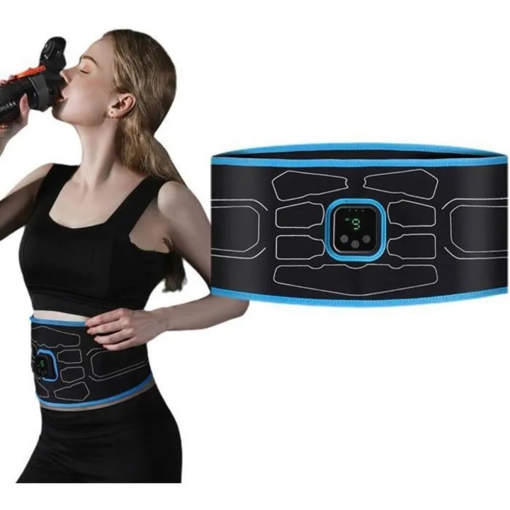 Centura abdominala EMS, tonifiere, modelare, negru
