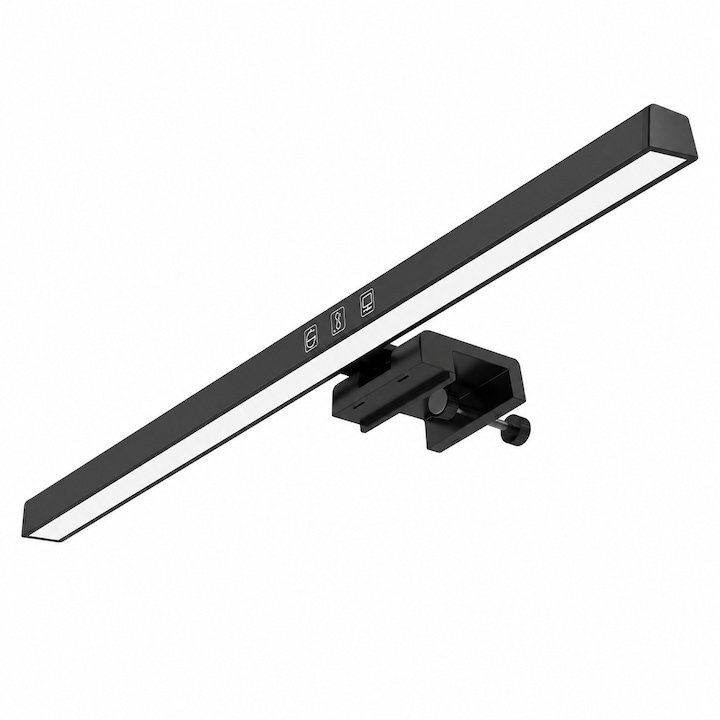 Lampa LED pentru monitor PC, bara de lumina anti-orbire, lampa de birou USB cu control tactil, reglare luminozitate si temperatura de culoare, pentru monitoare curbate si plate