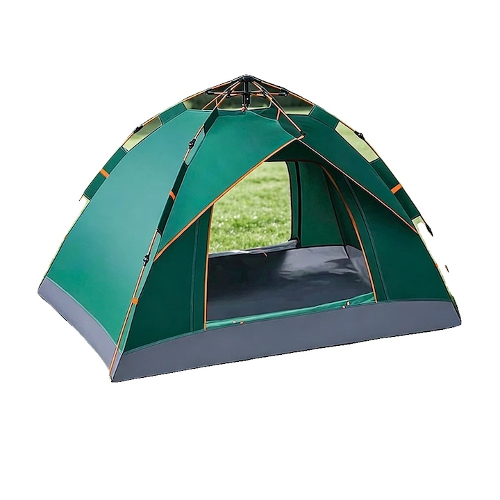 Cort camping automat, pop-up, rezistent la apa, pentru doua persoane, 600D Oxford, vara