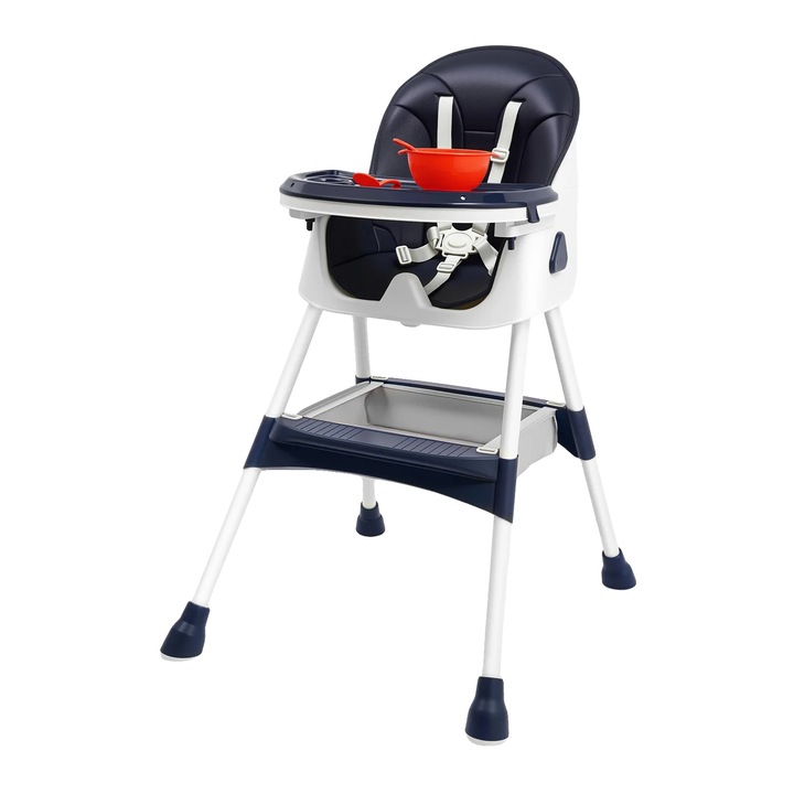 Scaun de masa bebe, reglabil, perna confortabila, alb, 78x60x94cm