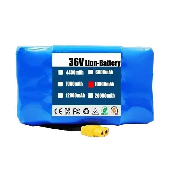 Baterie litiu-ion 10000mAh 36V 135x65x85mm usoara compacta pentru vehicule electrice