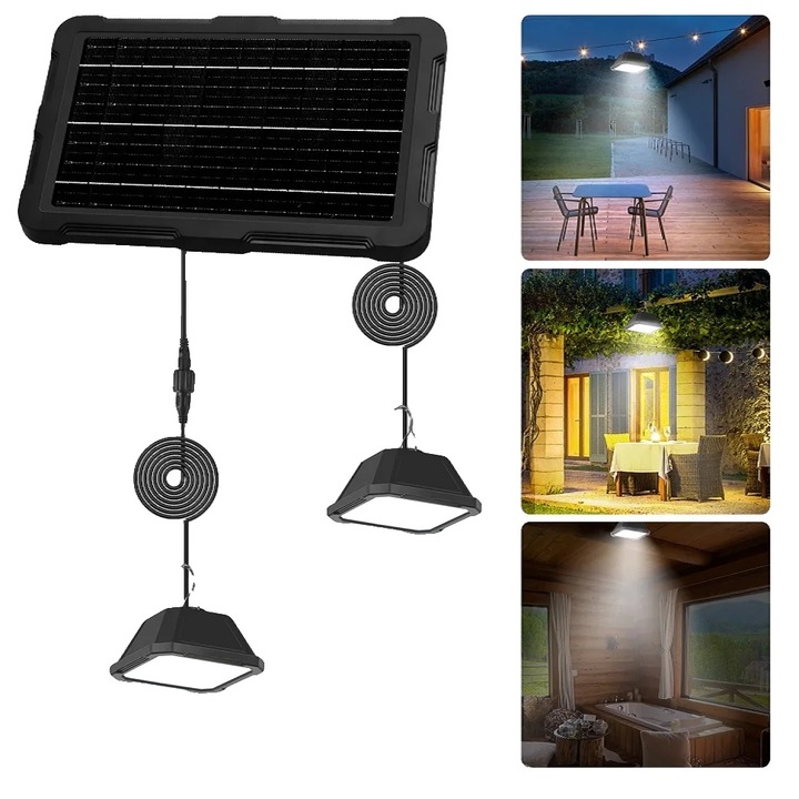 Lampa solara portabila 6000mAh set 2 bucati multicolor
