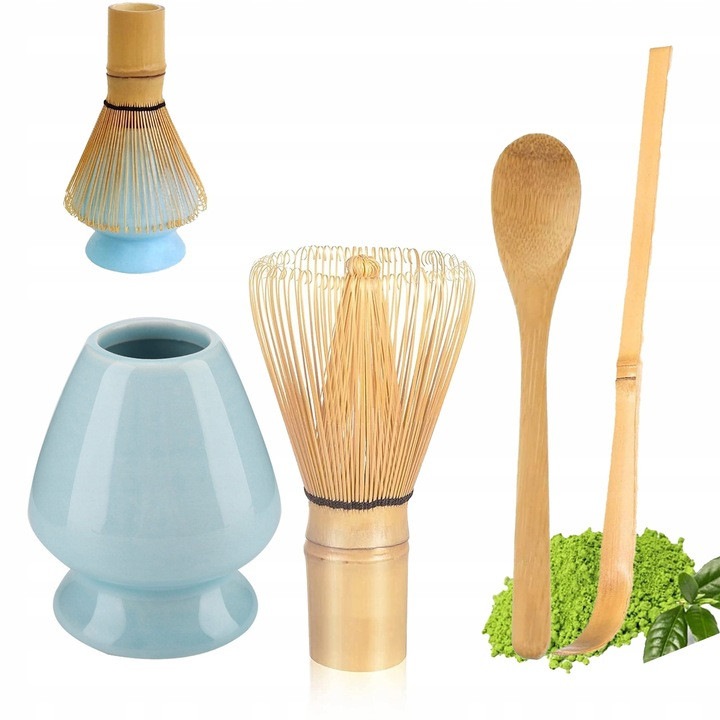 Set ceai Matcha, bambus, 4 piese, natural, 0.21kg