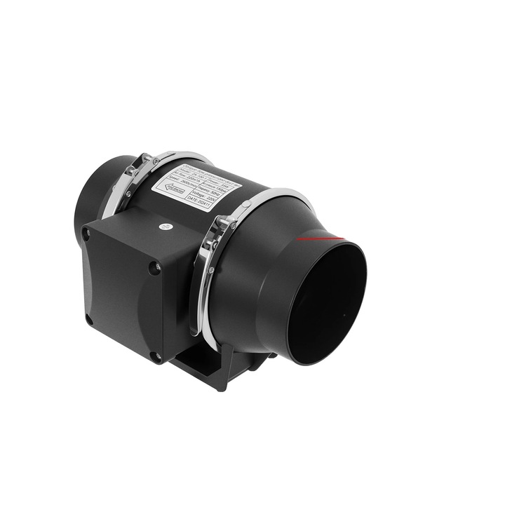 Ventilátor csővezetékhez 100mm fekete 220V 2600rpm 900m³/h