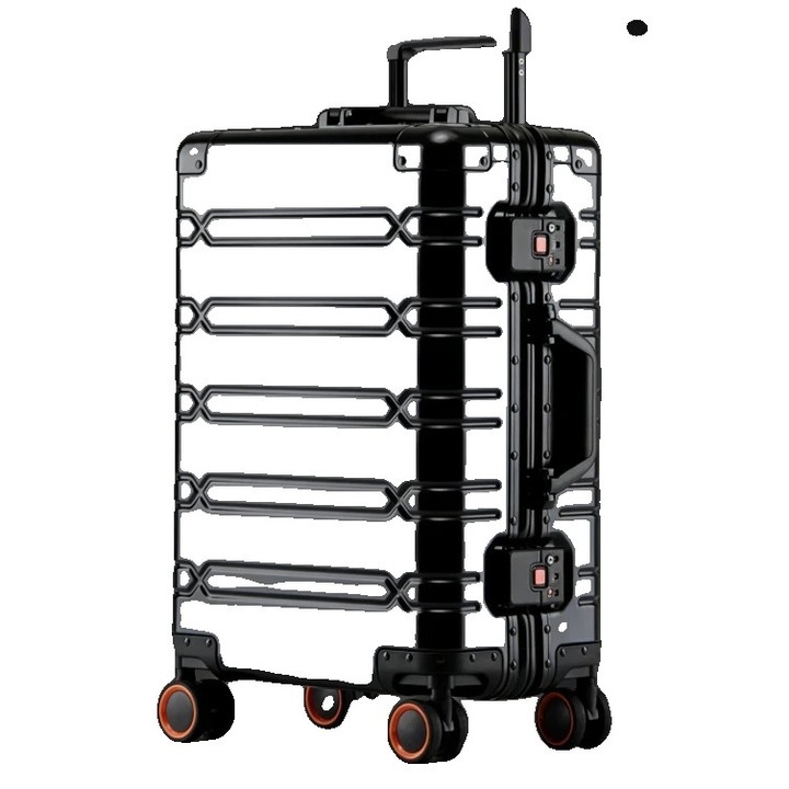 Troler 20 inch, alumínium-magnézium, forgó kerekek, fekete