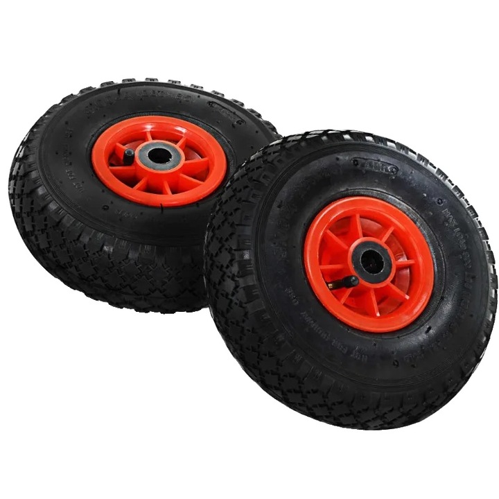 Roata cauciuc 3.00-4 inch negru pentru roaba si carucior