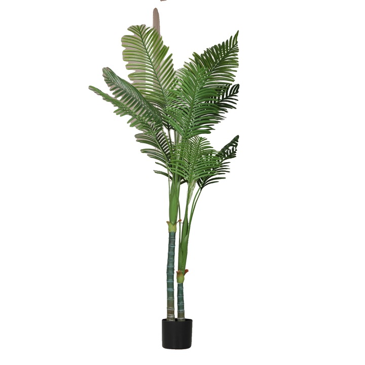 Palmier artificial Areca, 180 cm, material PP, ghiveci plastic, decor interior