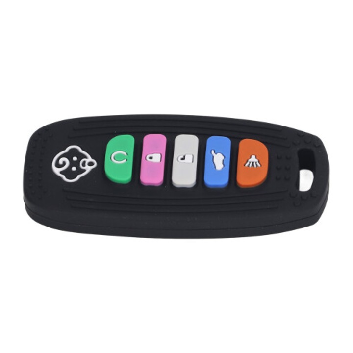 Силиконова играчка за зъби, 9.8x4.7см, многоцветна, мека, безопасна за бебета