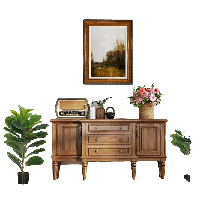 Műnövény Fiddle Leaf Fig, PEVA levelek, stabilizált cserép, zöld, 8 dőlésszög