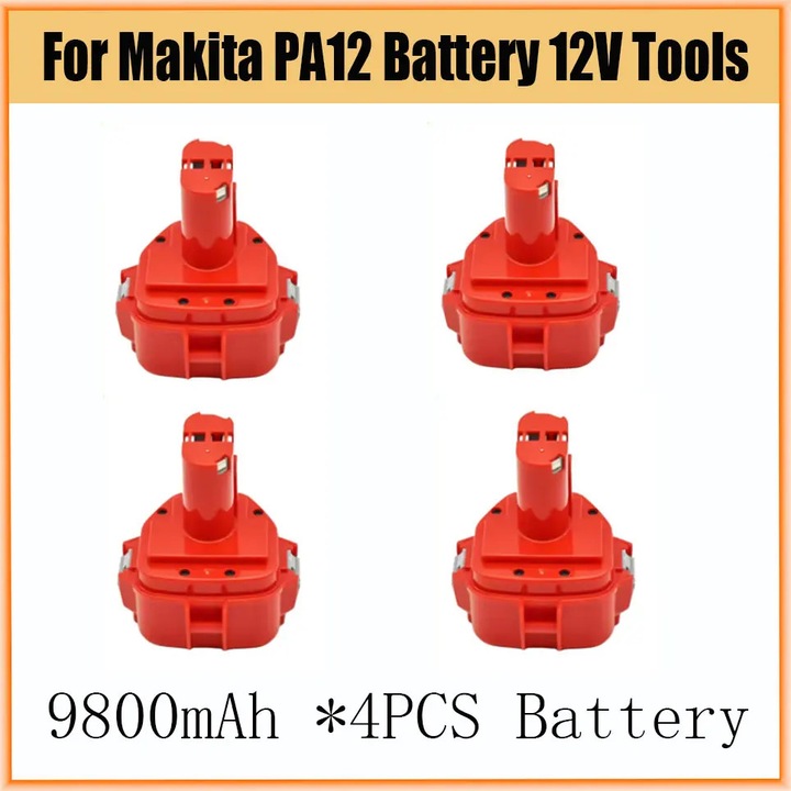 Acumulator 12V pentru PA12, Baterie Ni-MH pentru scule electrice, 9800 mAh, set 4 bucati, compatibil 1200 1220 1222 1233SA B1235 192681-5