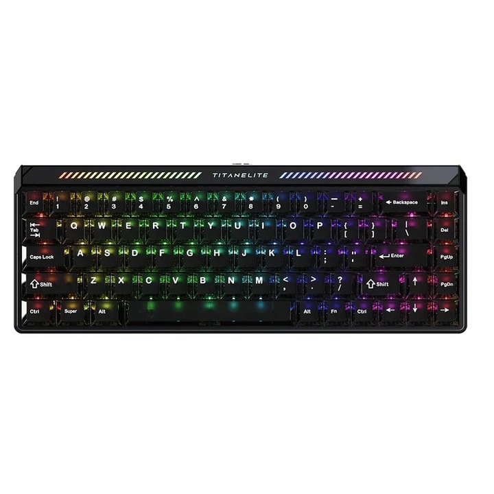 Клавиатура Madlions професионална геймърска механична клавиатура Professional Gaming Mechanical Keyboard TITAN 68 TURBO - 8K, Magnetic Fuguang Switches (English US), Blac TITAN-68-TURBO