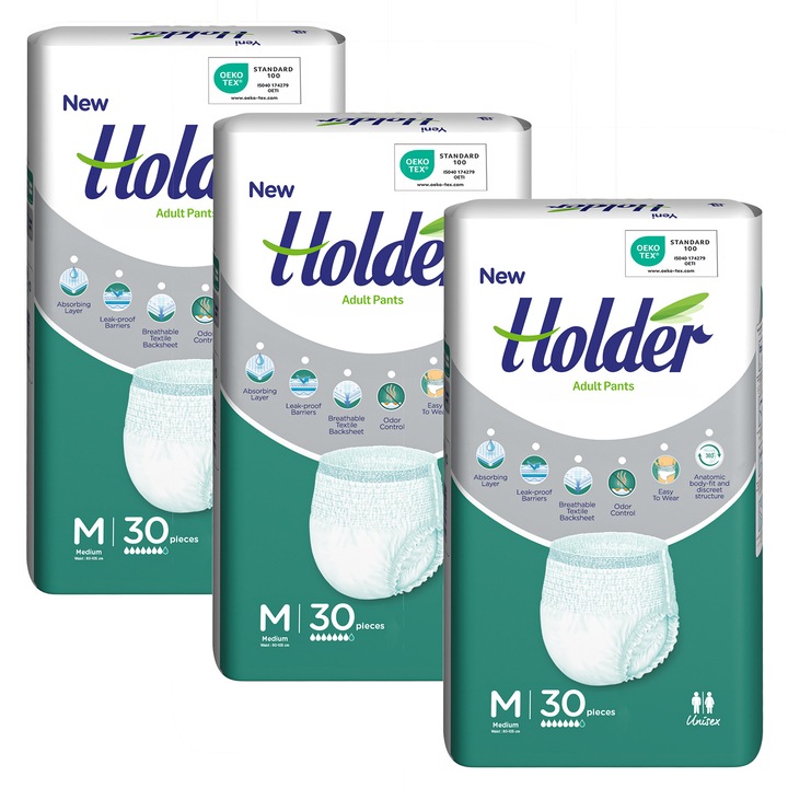 Scutece chilot Holder, adulti marimea M, talie 80-105 cm, 90 buc