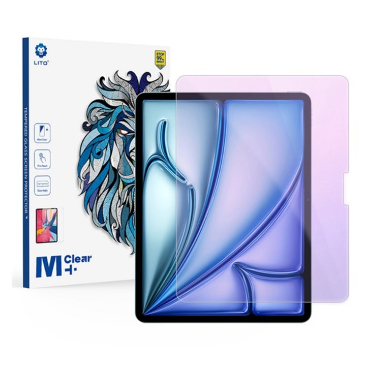 Lito classic anti-blue light képernyővédő üveg, 2.5d, kék fény védelem, 0.33mm, 9h, átlátszó, kompatibilis: IPAD Air 13, 2026, / Air 13, 2025, / Air 13, 2024