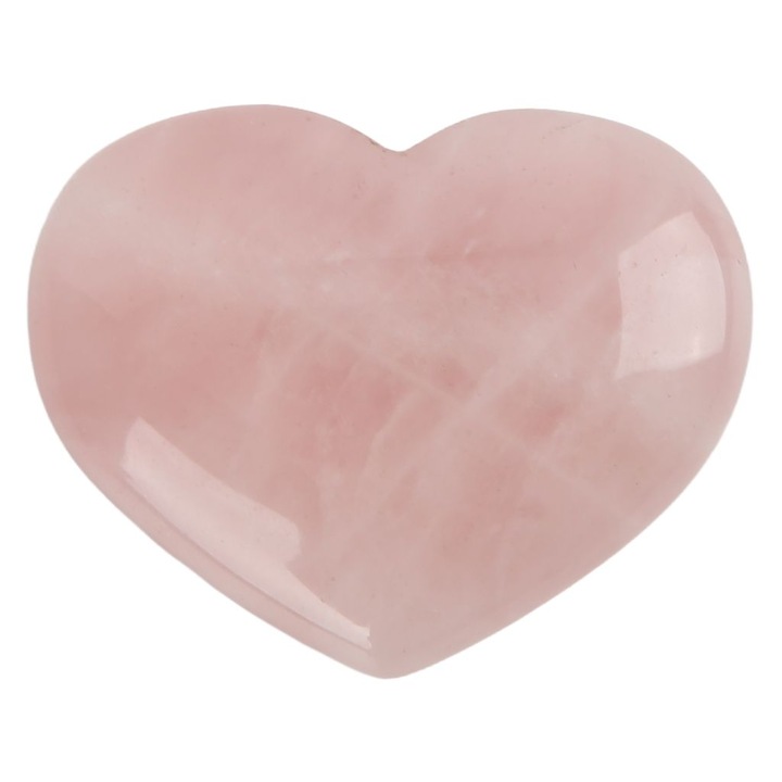 Inima din cuart roz, piatra naturala, pentru relaxare, 5x5cm