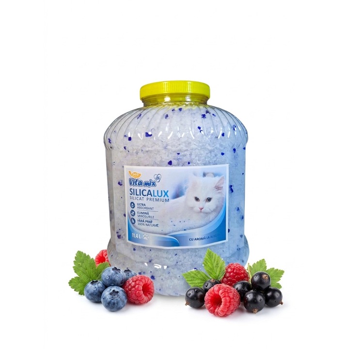 Asternut igienic Vitamix SilicaLux, aroma Fructe de padure, 11.4 Litri