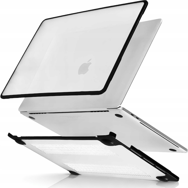 Husa de Protectie NewEvo® MatteGuard™ pentru MacBook Air 13 / 13.6" M2 2022, M3 2024, M4 2025, Compatibila A2681 / A3113 / A3240, Finish Mat Anti-Amprenta, Protectie Premium, Negru