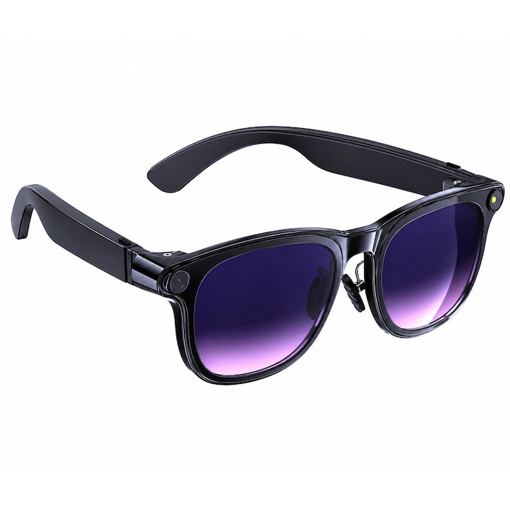 Ochelari Smart AI Bluetooth cu Traducere in Timp Real, Asistent Vocal, Apeluri Hands-Free, Difuzoare si Microfon Integrat, Compatibili Android si iOS