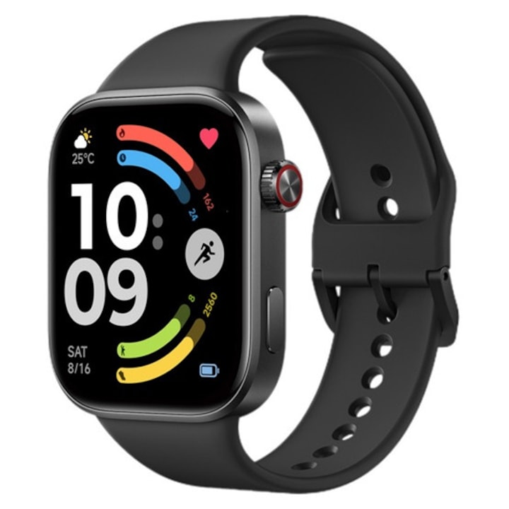 Redmi Watch 6 okosóra, szilikon szíj, aktivitásmérő, pulzusmérő, gps, 5atm, vízálló, 150+ sport mód, fekete