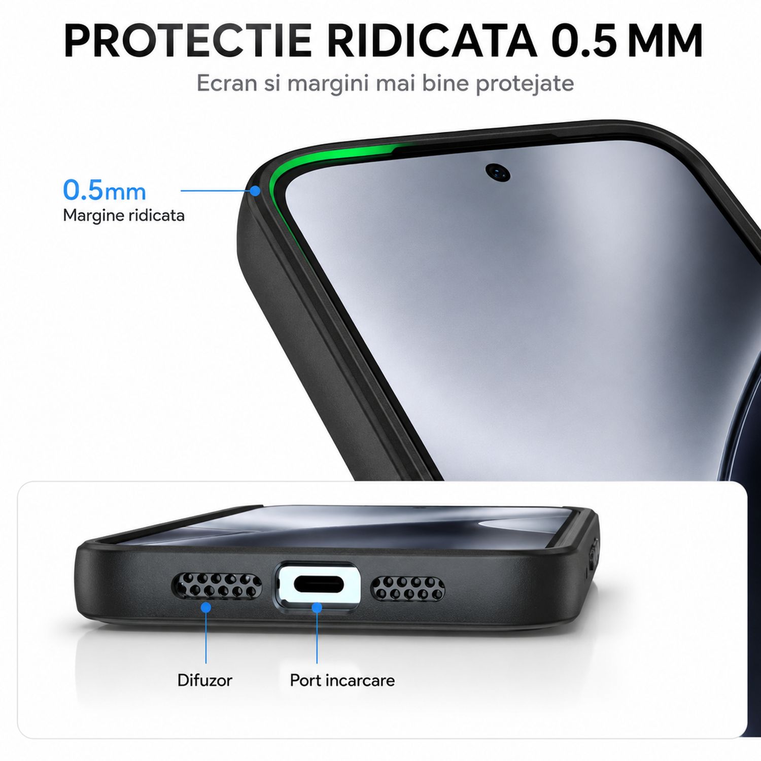 Husa pentru Xiaomi 17T Pro, Magsafe, Protectie Cameres, Patru Colturi Anti-soc, TPU, Negru