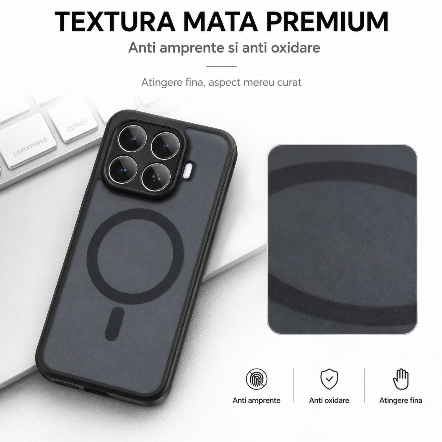 Husa pentru Xiaomi 17T Pro, Magsafe, Protectie Cameres, Patru Colturi Anti-soc, TPU, Negru