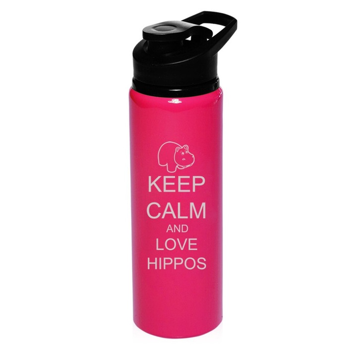 Bidon sport aluminiu 750ml roz aprins