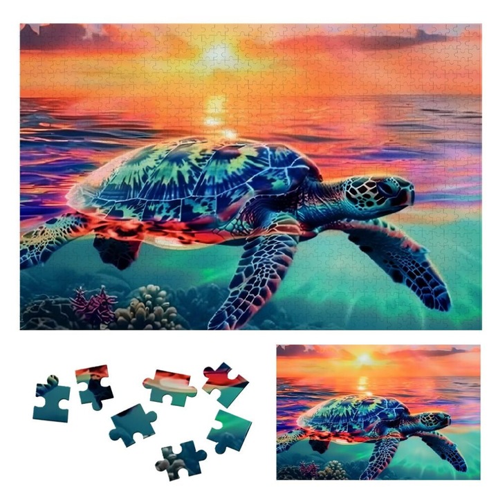 Fa kirakó 1000 darabos, strand téma, többszínű, 68x48cm