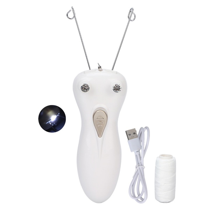 Arcepilátor természetes pamutszállal, USB-ről tölthető, vezeték nélküli, gyengéd, univerzális