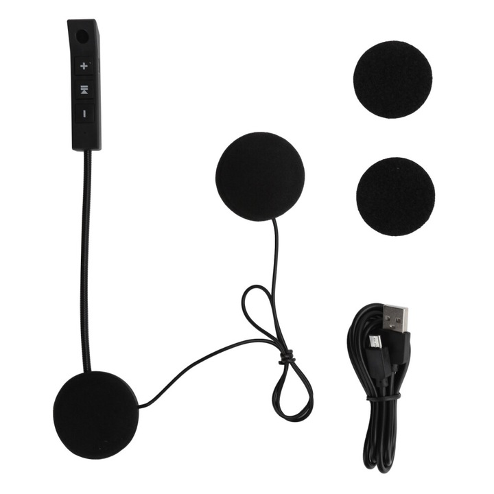 Casca Moto Bluetooth, rezistenta apa si praf, functie hands-free, negru