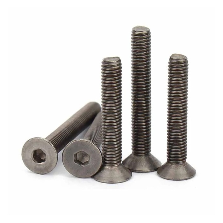 Surub hexagonal, titan TA2, cap plat, M2-M8, 3-60mm, set 2/5 buc
