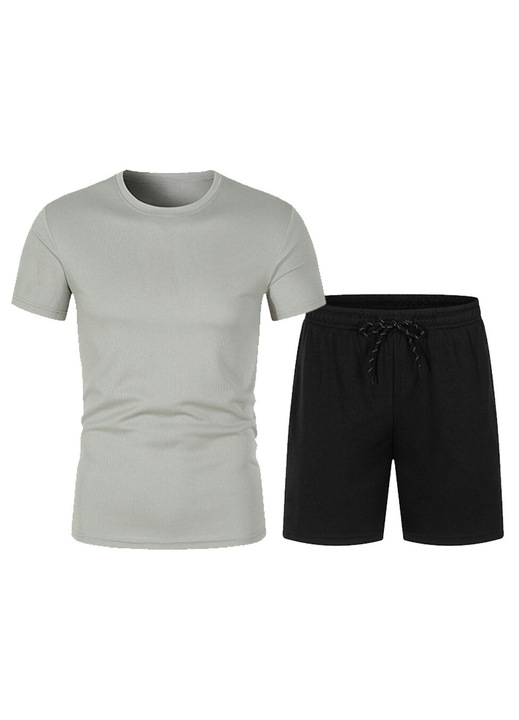 Set scurt barbati, trening, maneca scurta, culoare uni, M INTL