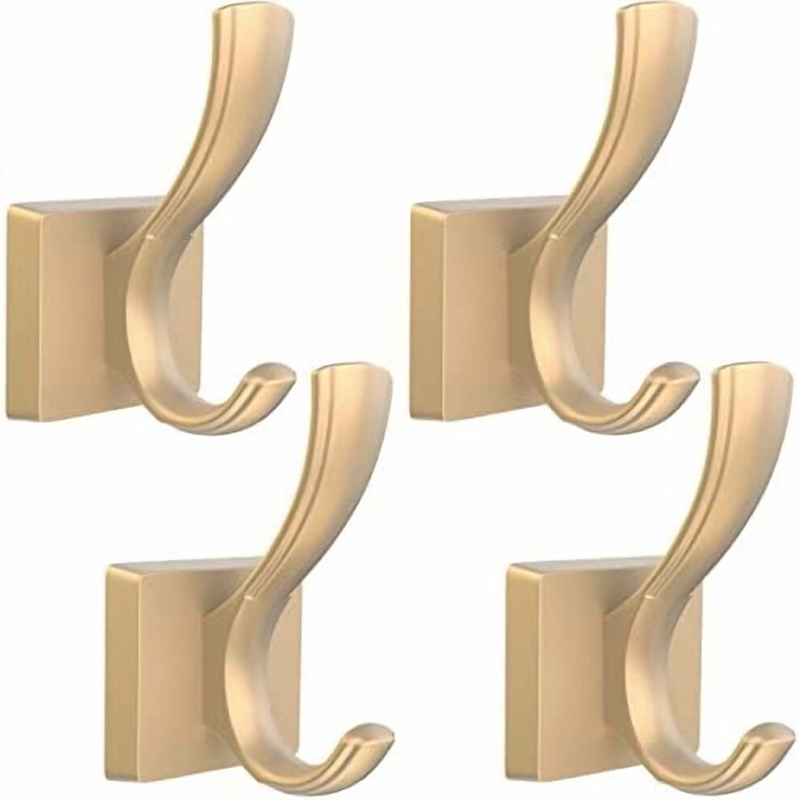 8 db dupla alumínium arany színű akasztó szett, 5.2x5.2cm, hossza 10cm, strapabíró