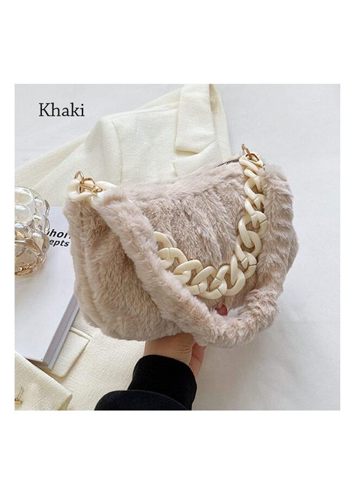 Női válltáska, plusz, khaki, 1 db