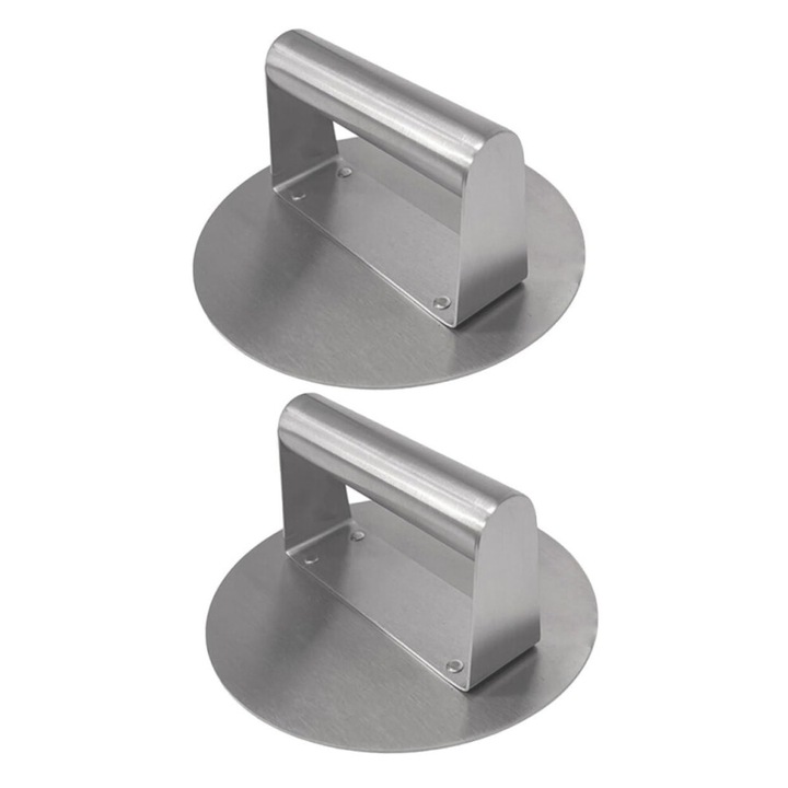 Set 2 prese burger inox, maner ergonomic, 15x15cm