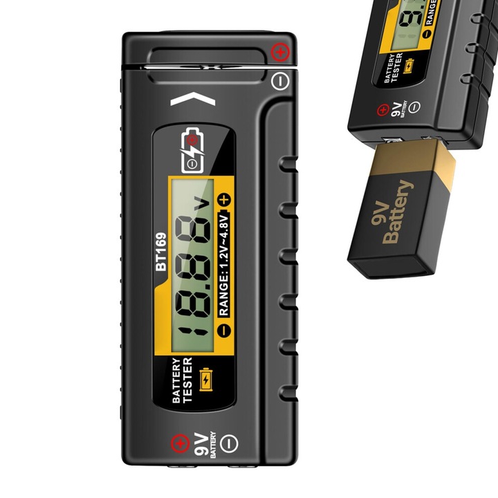 Tester baterii digital universal AA AAA C D buton