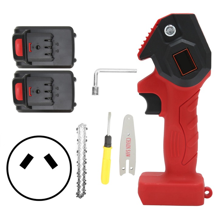 FYD-001 piros elektromos ágvágó fűrész 110mm 24V 2Ah szett