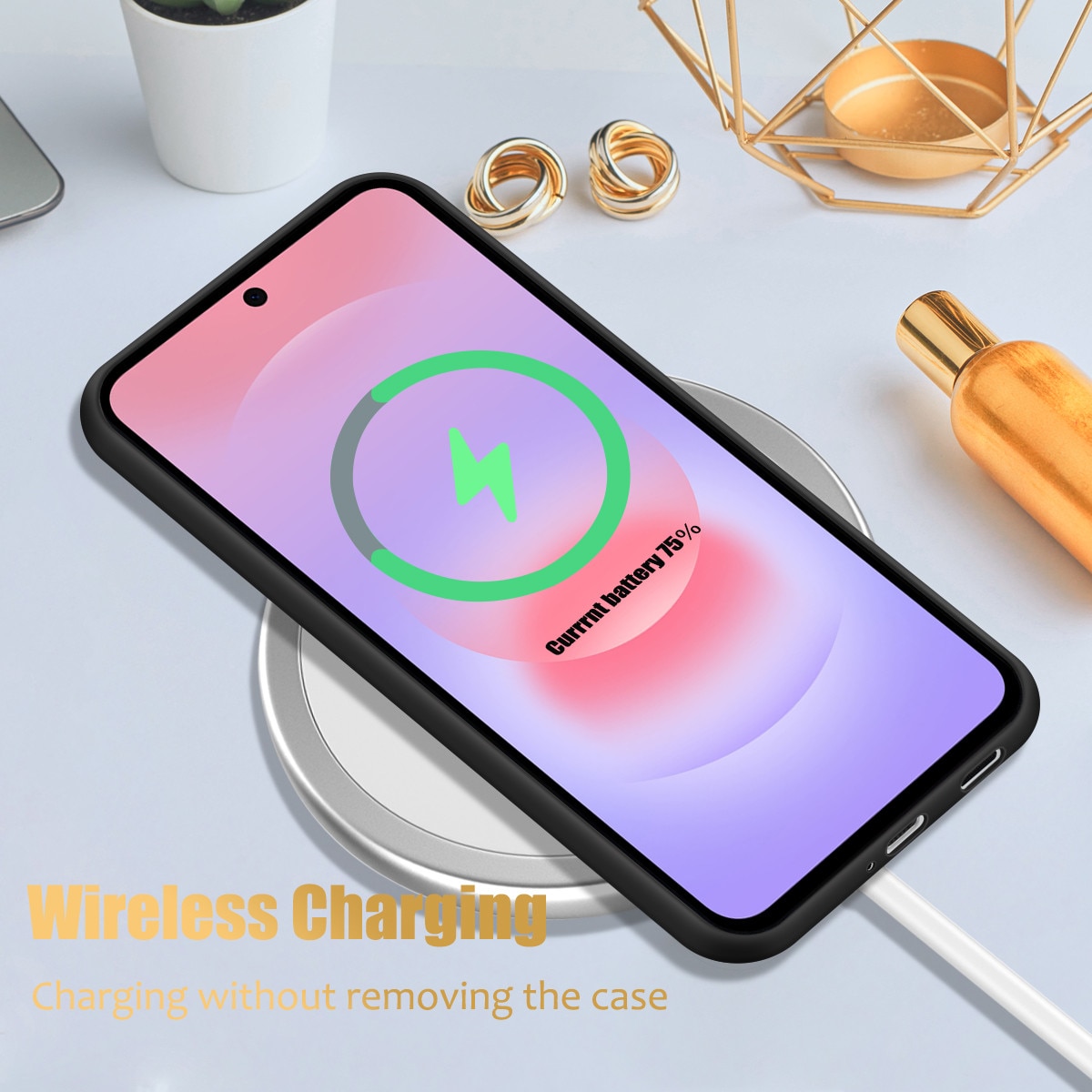 Husa compatibila cu Samsung Galaxy A27 5G cu 3 folii de protectie din sticla securizata, carcasa moale din TPU Negru