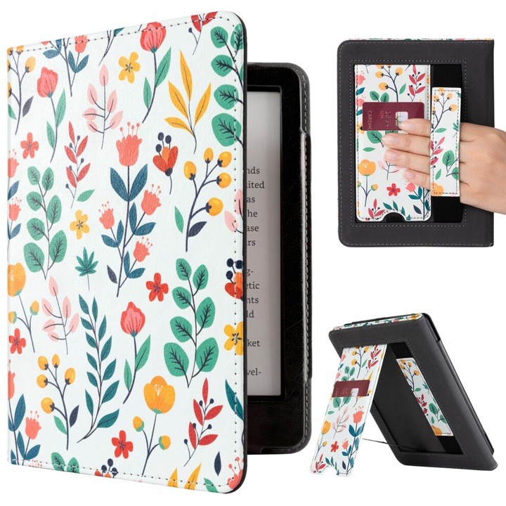 Калъф за Kindle Paperwhite 11-то поколение, водоустойчива PU кожа, вградена стойка, син 6.8 инча