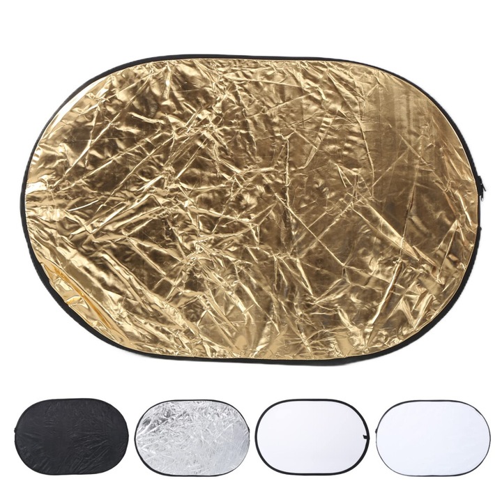 Set reflectoare fotografie 5 in 1, 60x90cm, pliabil, multicolor