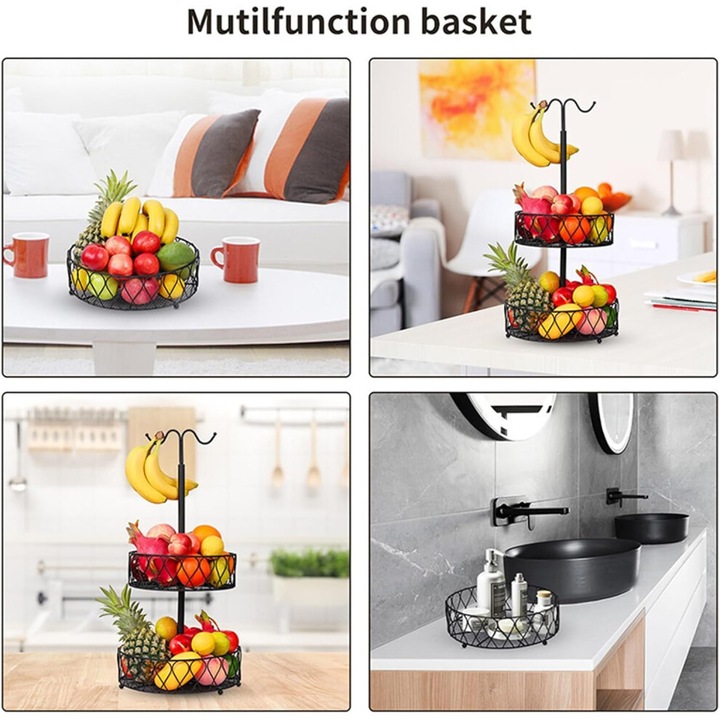 Cos multifunctional pentru fructe si legume, rezistent la rugina, compact