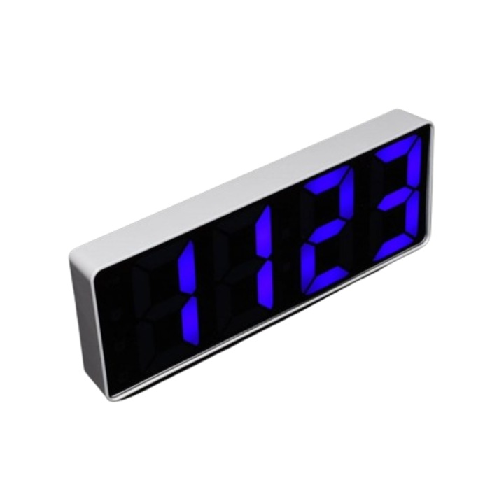 Kék LED-es tüköróra ébresztővel