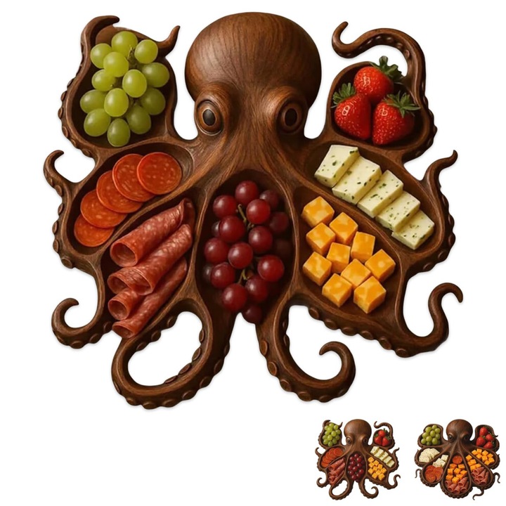 Polip vágódeszka, nautikus design, tartós, 40x30cm