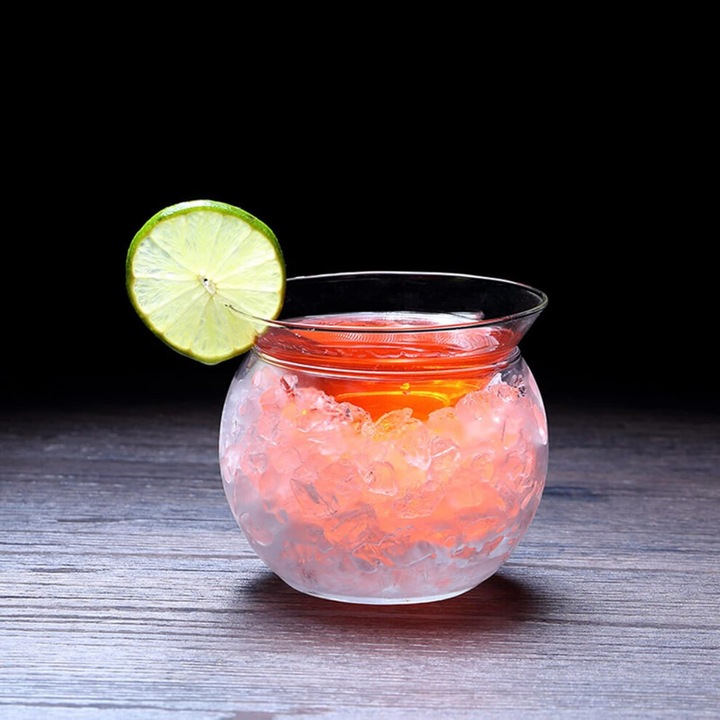 2 db talp nélküli martini pohár szett, átlátszó üveg, 260ml