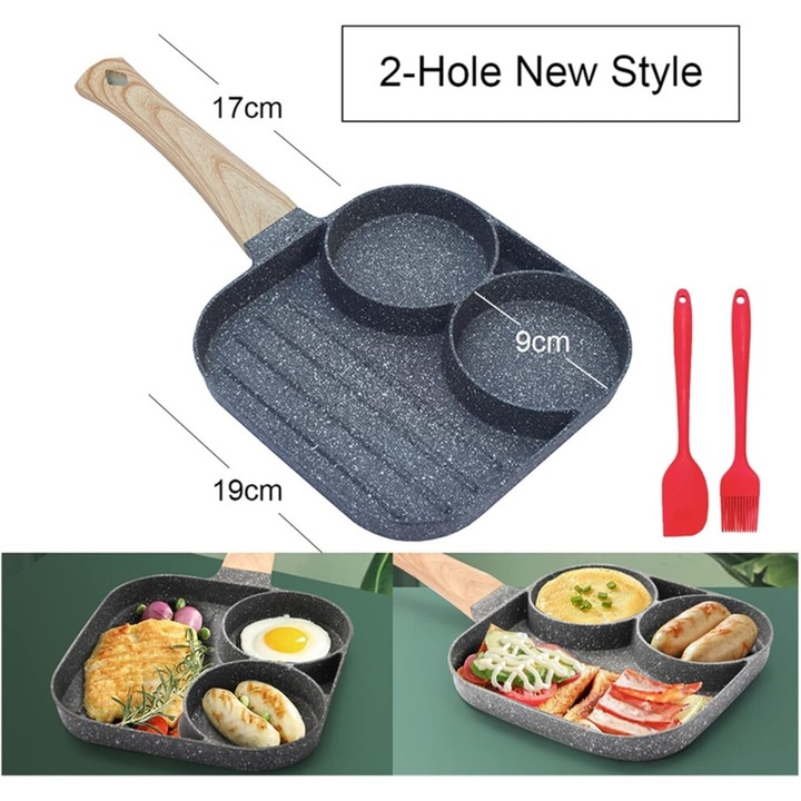 Tapadásmentes serpenyő, karcálló, hideg fogantyú, rozsdamentes acél, 24cm