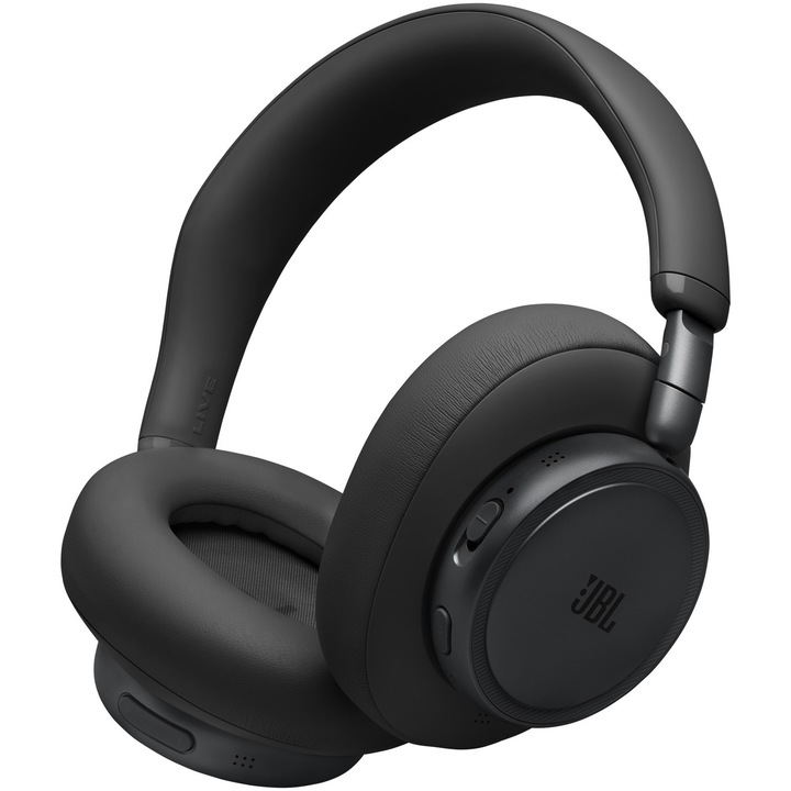 Casti wireless over-ear JBL LIVE 780NC, True adaptive Noise Cancelling, Hi-Res, Bluetooth 6.0, Autonomie pana la 80h, Conexiune multi-point, Negru