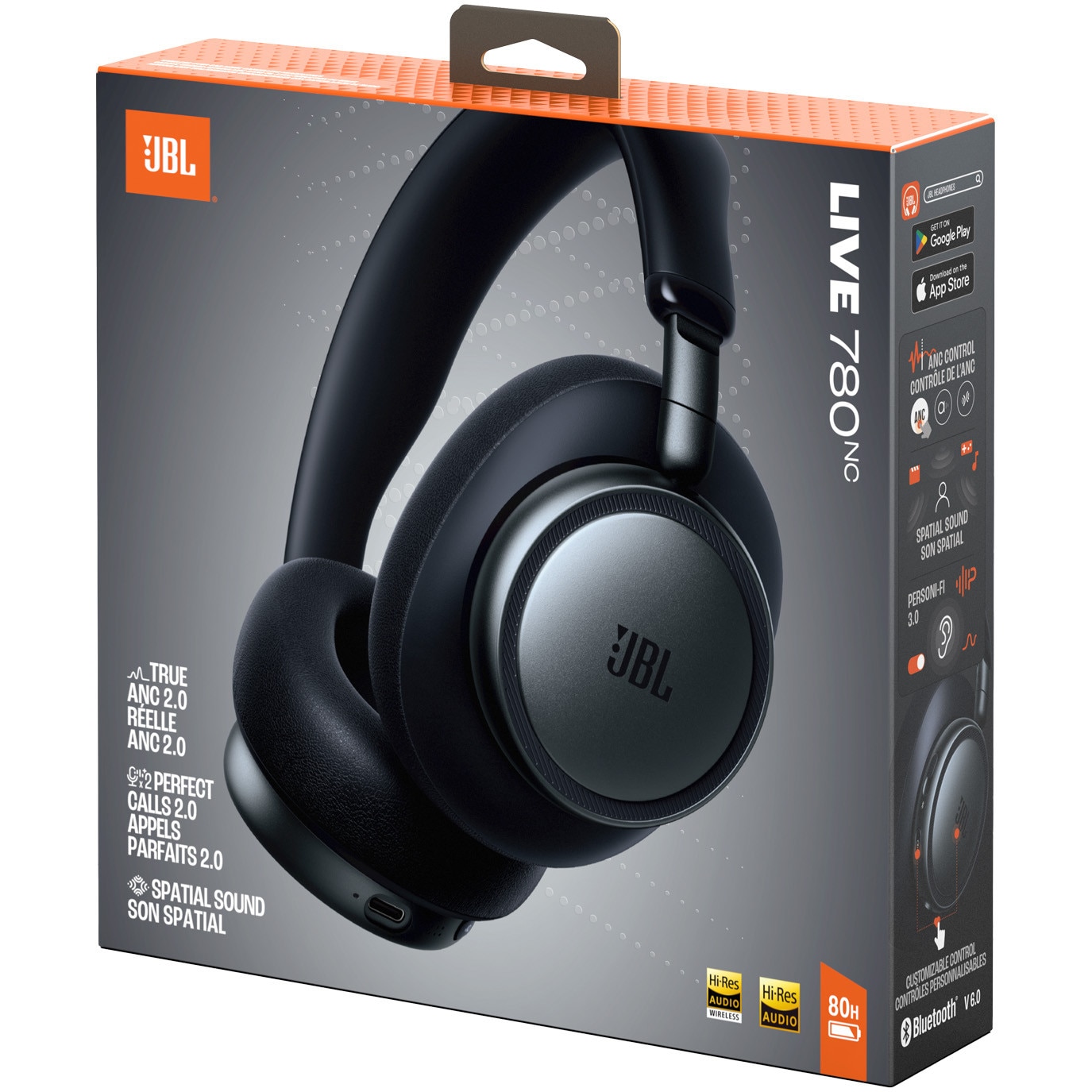 Casti wireless over-ear JBL LIVE 780NC, True adaptive Noise