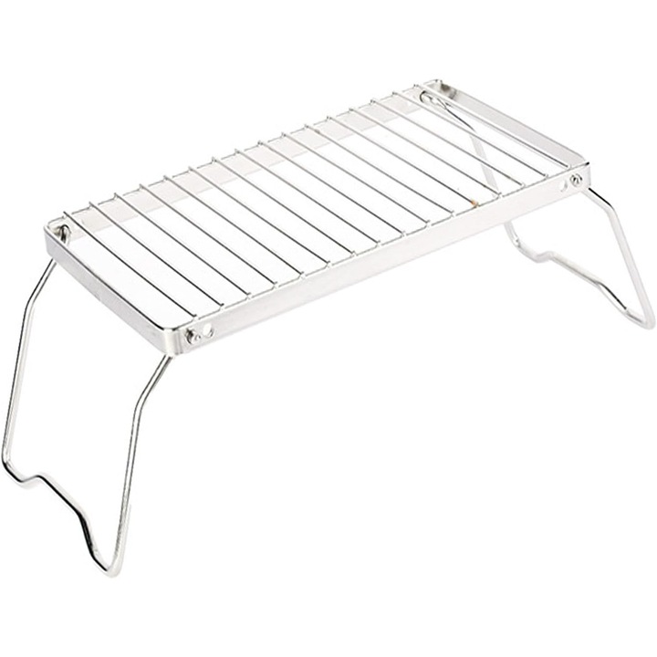 Hordozható ComResi rozsdamentes acél grill, összecsukható, állítható, ezüst, 10x10x10cm