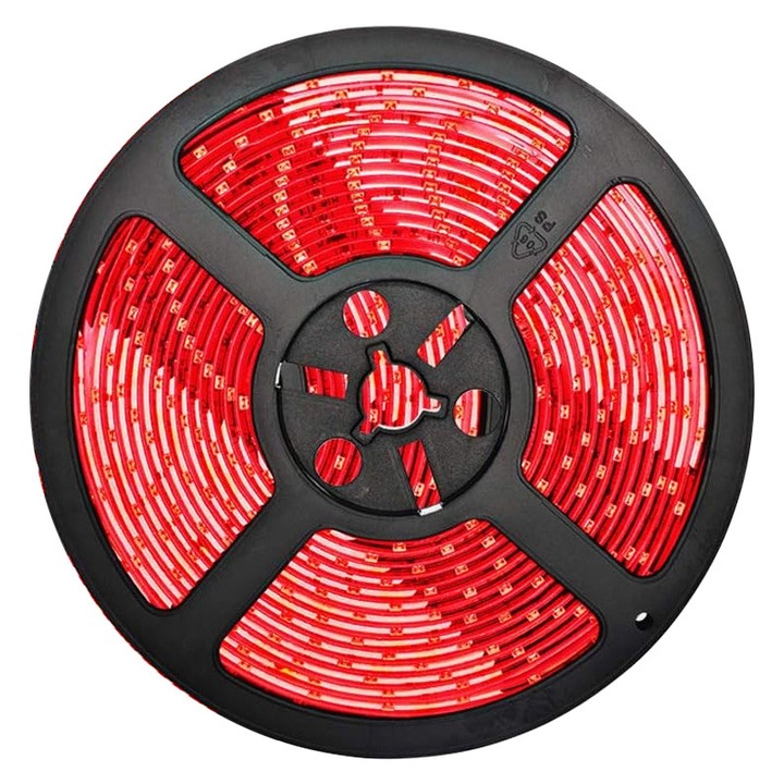 LED Szalag 12V, Piros Fény, 120 LED/m, IP20, 5 Méteres Tekercs, ClassLights